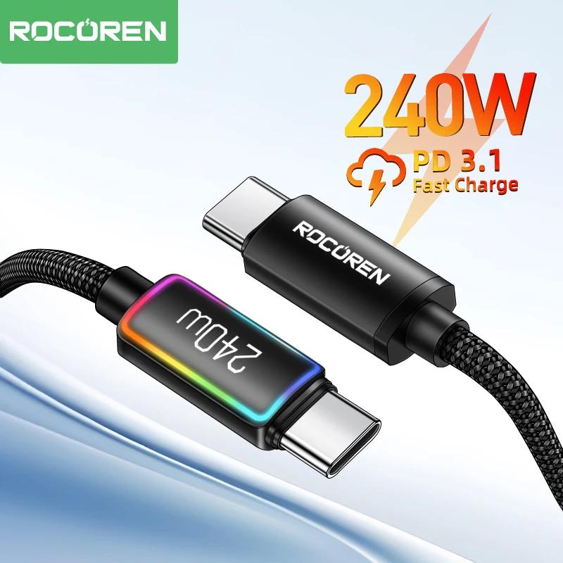 Rocoren    CŸ ̺, 100W PD 3.1, USB C   ¥ ڵ,  Ｚ Ʈ е, 240W 5A